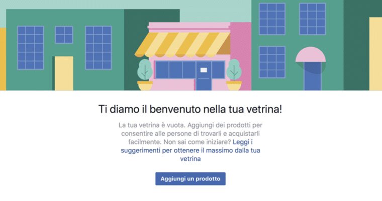vetrina per vendere con facebook